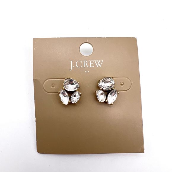 NWT J. Crew Crystal Studs Cocktail Party Wedding - Picture 2 of 4